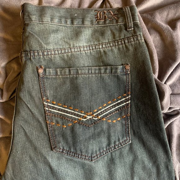 Brooklyn Express wide leg denim shorts, western design, 100% cotton size 40 - Picture 4 of 6